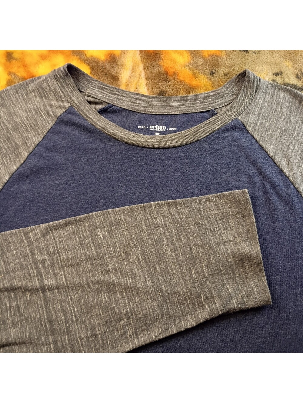 Urban Pipeline Awesomely Soft Ultimate Tee XXL Navy and Gray Long Sleeve Shirt
